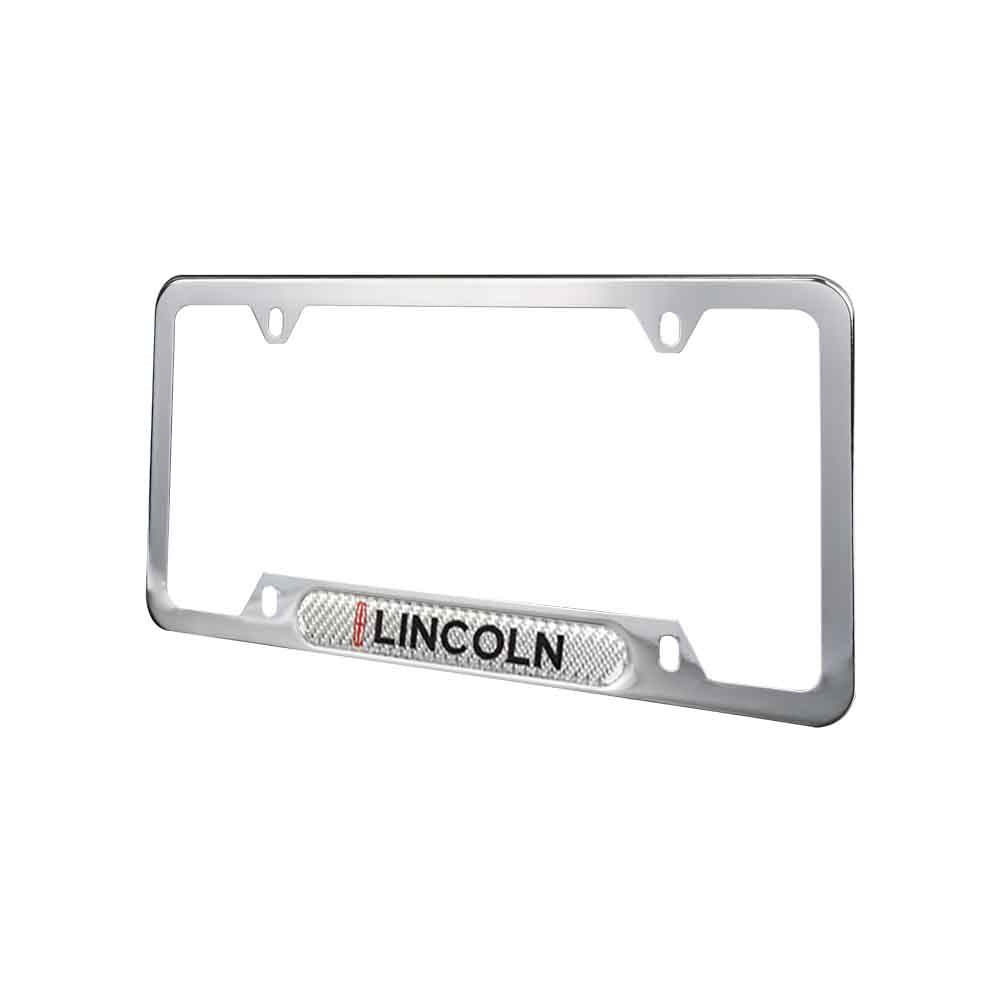 Brand New Universal 2PCS Lincoln Chrome Metal License Plate Frame