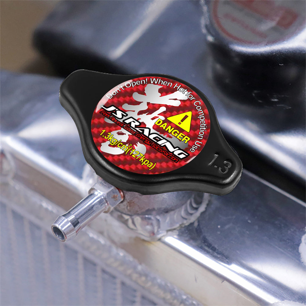 Brand New JDM 1.3bar 9mm J'S RACING Waza Black Racing Cap High Pressure Radiator Cap For Universal