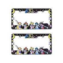 Load image into Gallery viewer, Brand New Universal 2PCS Anime Sailor Moon ABS Plastic Black License Plate Frame