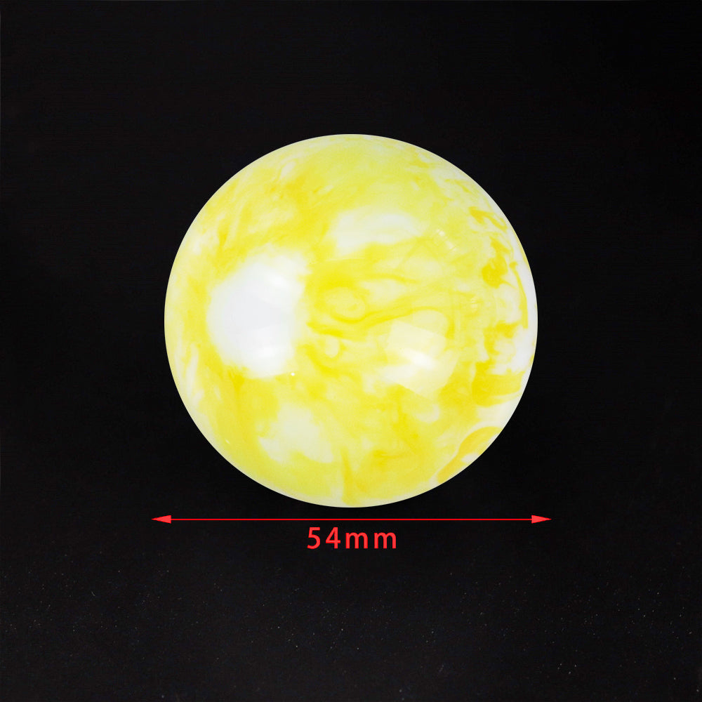 Brand New Universal Mix Pearl White/Yellow Round Ball Shift Knob Car Gear MT Manual Shifter M8 M10 M12