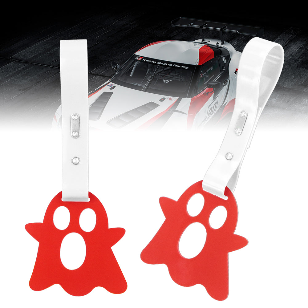 Brand New Ghost Shaped Red JDM TSURIKAWA Ring Subway Train Bus Handle White Strap Charm Drift