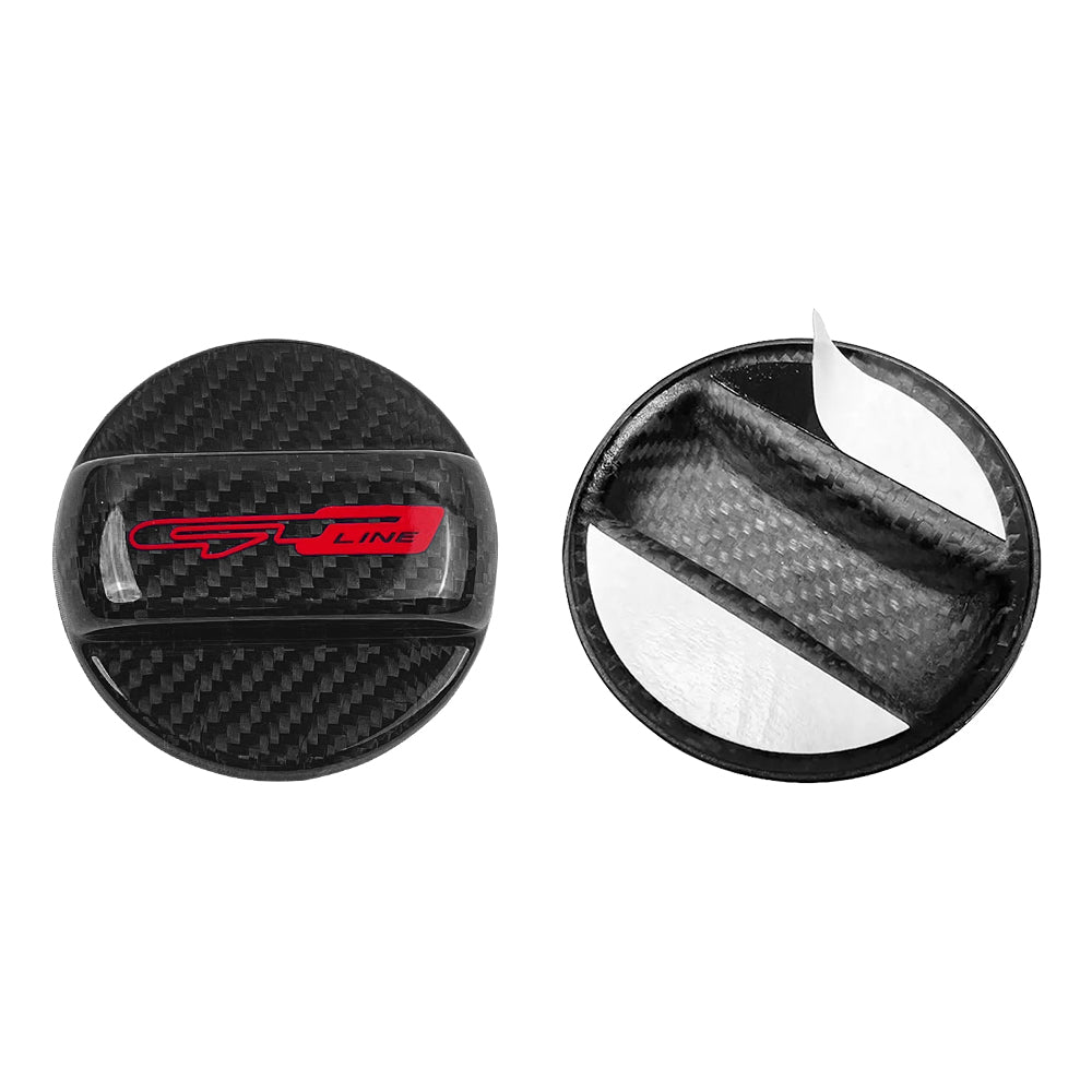 BRAND NEW UNIVERSAL GT LINE Real Carbon Fiber Gas Fuel Cap Cover For Kia