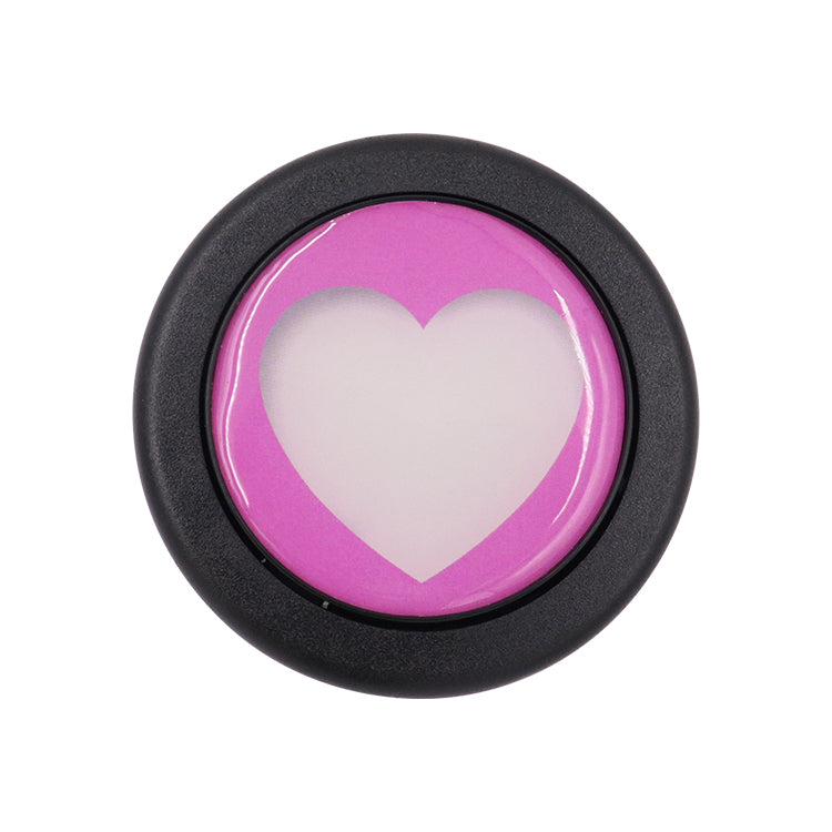 Brand New Universal Pink Heart Shape Car Horn Button Black Steering Wheel Center Cap