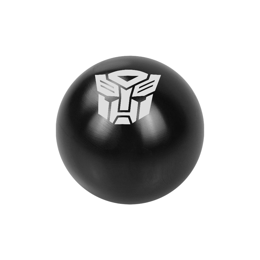 BRAND NEW UNIVERSAL JDM AUTOBOT TRANSFORMERS Aluminum Black Round Ball Manual Gear Stick Shift Knob M8 M10 M12