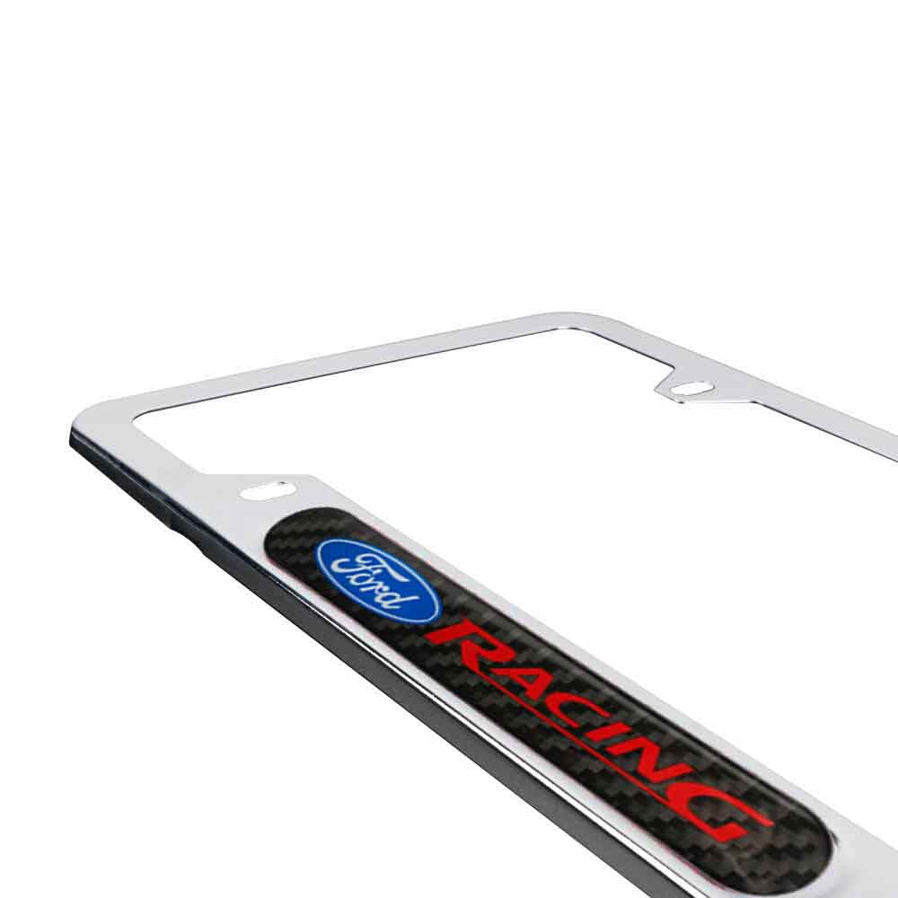 Brand New Universal 1PCS FORD RACING Chrome Metal License Plate Frame