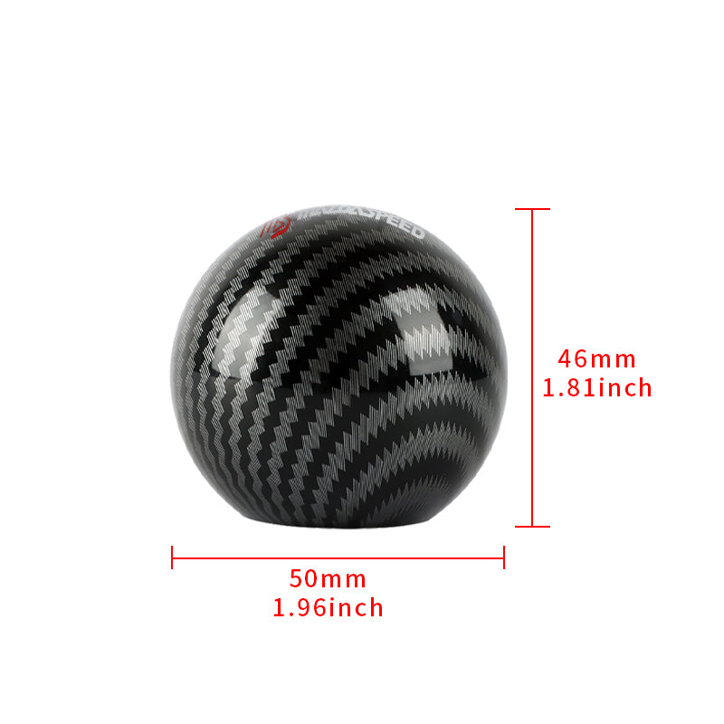 BRAND NEW UNIVERSAL MAZDASPEED JDM Aluminum Carbon Fiber Style Round Ball Manual Gear Stick Shift Knob Universal M8 M10 M12