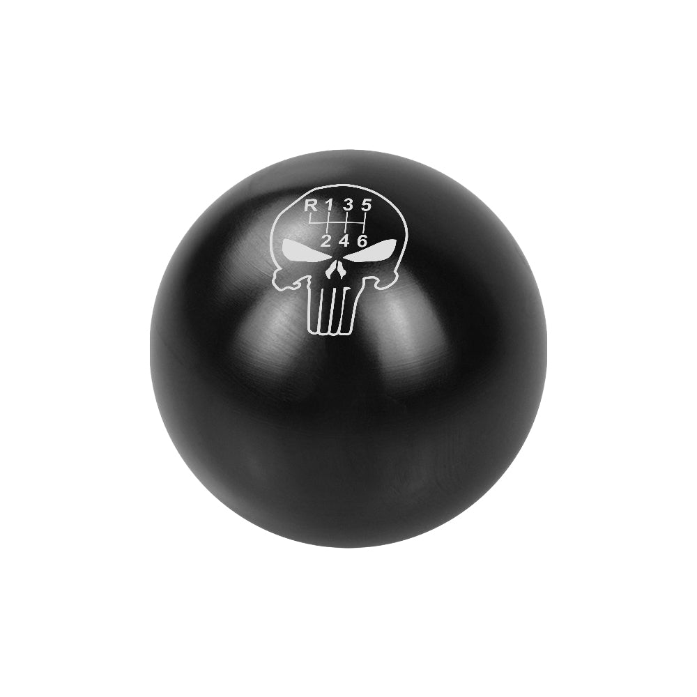 BRAND NEW UNIVERSAL JDM THE PUNISHER 6 SPEED Aluminum Black Round Ball Manual Gear Stick Shift Knob M8 M10 M12