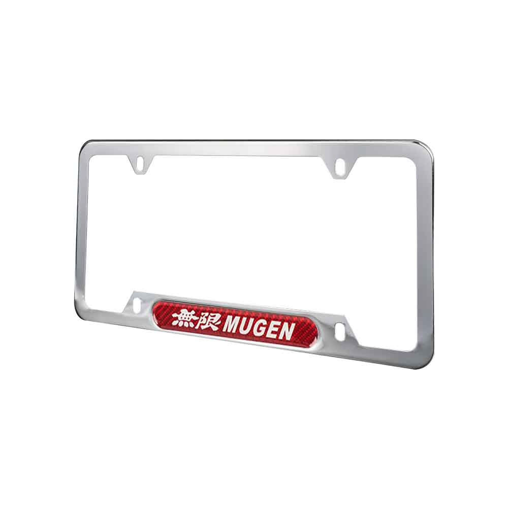 Brand New Universal 1PCS MUGEN Chrome Metal License Plate Frame