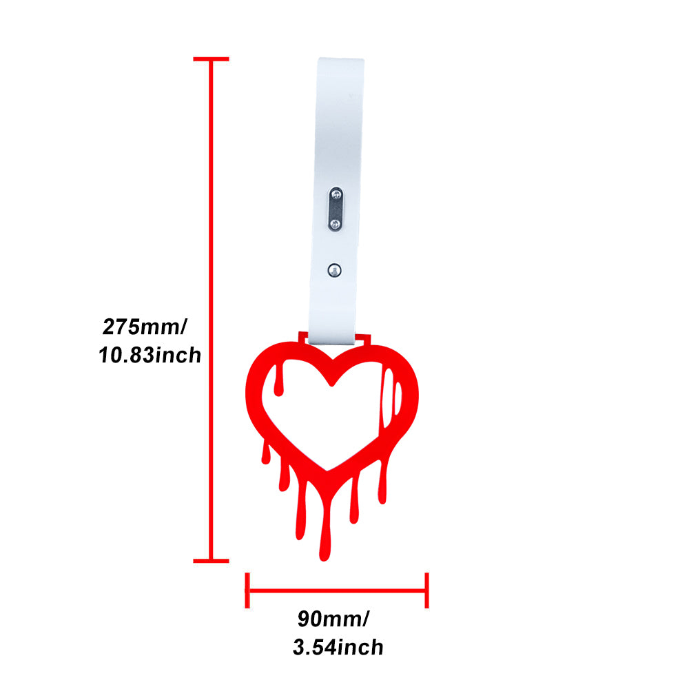 Brand New Drip Heart Red JDM TSURIKAWA Ring Subway Train Bus Handle White Strap Charm Drift