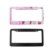 Load image into Gallery viewer, Brand New Universal 2PCS Anime Girl Poof Metal Pink License Plate Frame