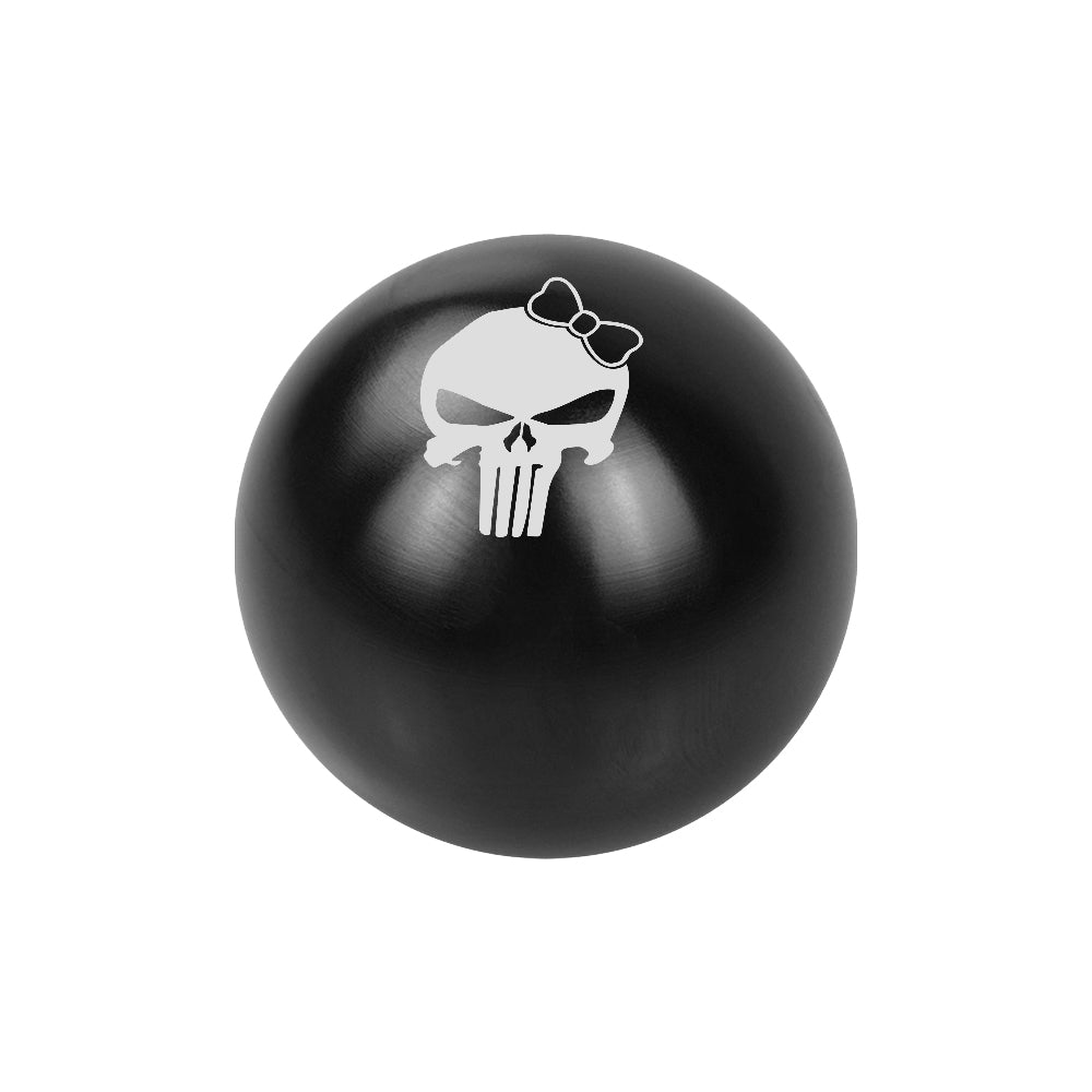 BRAND NEW UNIVERSAL JDM THE PUNISHER CHIC GIRL Aluminum Black Round Ball Manual Gear Stick Shift Knob M8 M10 M12