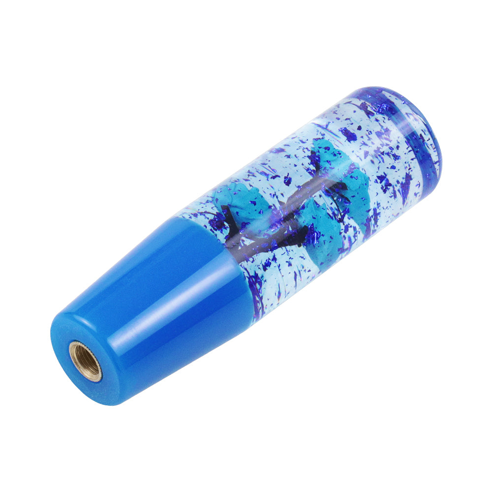 Brand New Universal 150mm Sakura Blue Glitter Rose Flowers Manual Car Gear Stick Shift Knob M8 M10 M12