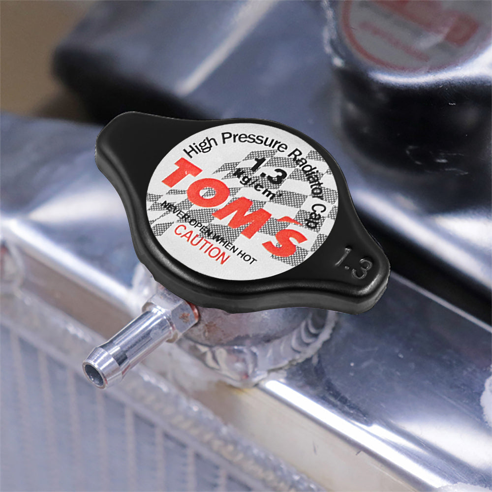 Brand New JDM 1.3bar 9mm Tom's Racing Black Racing Cap High Pressure Radiator Cap For Universal