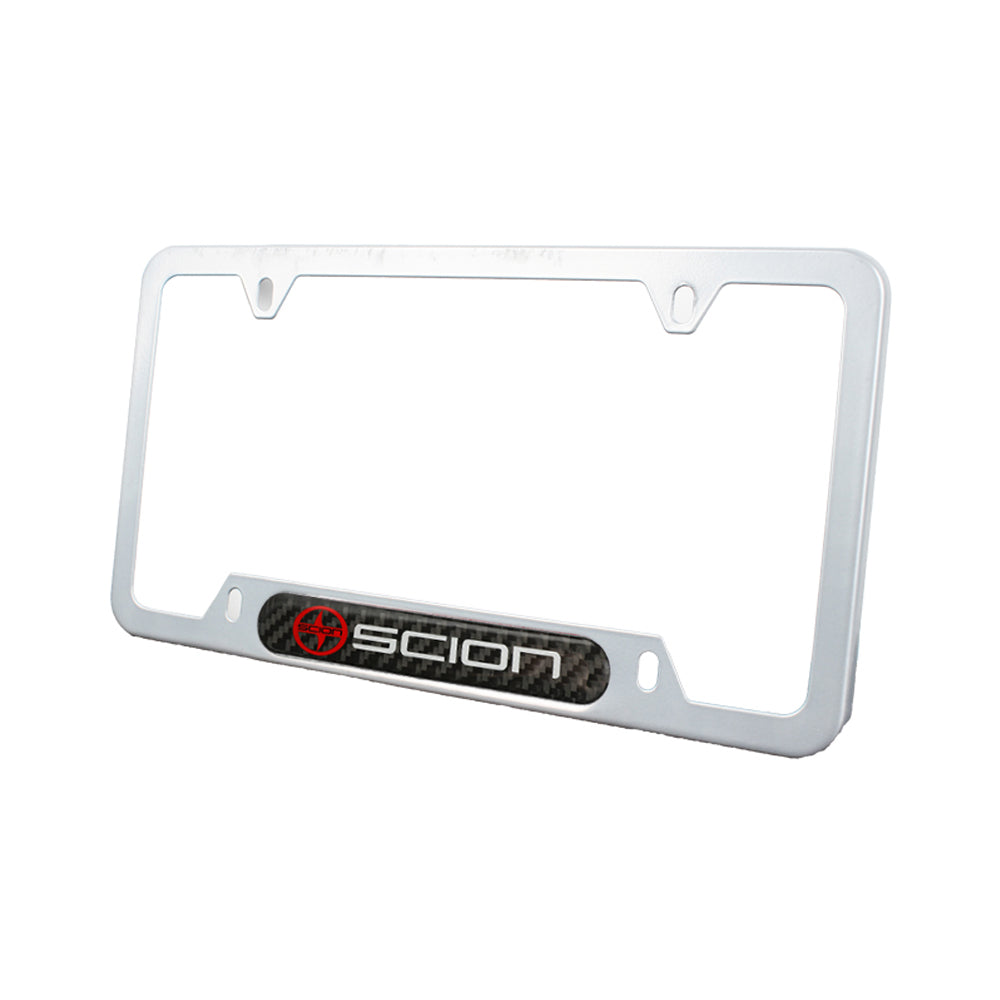 Brand New Universal 1PCS SCION Silver Metal License Plate Frame