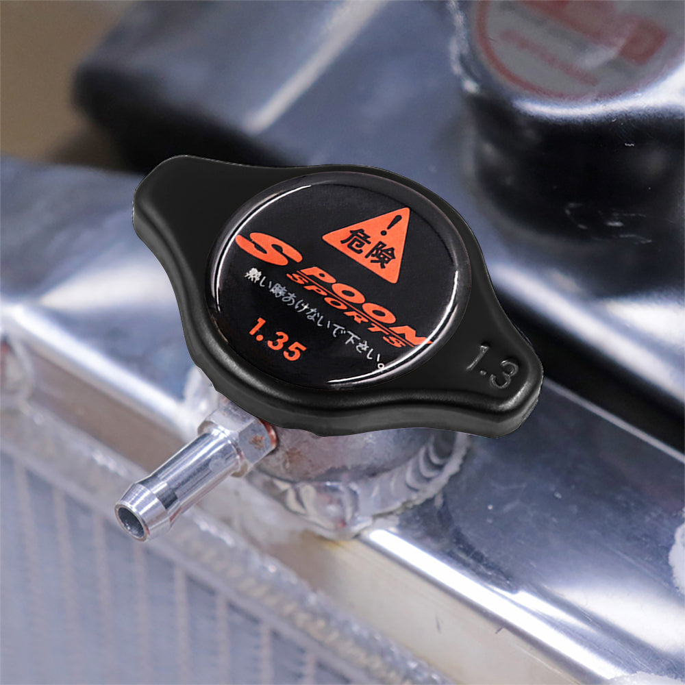 Brand New JDM 1.3bar 9mm Spoon Sports Black Racing Cap High Pressure Radiator Cap