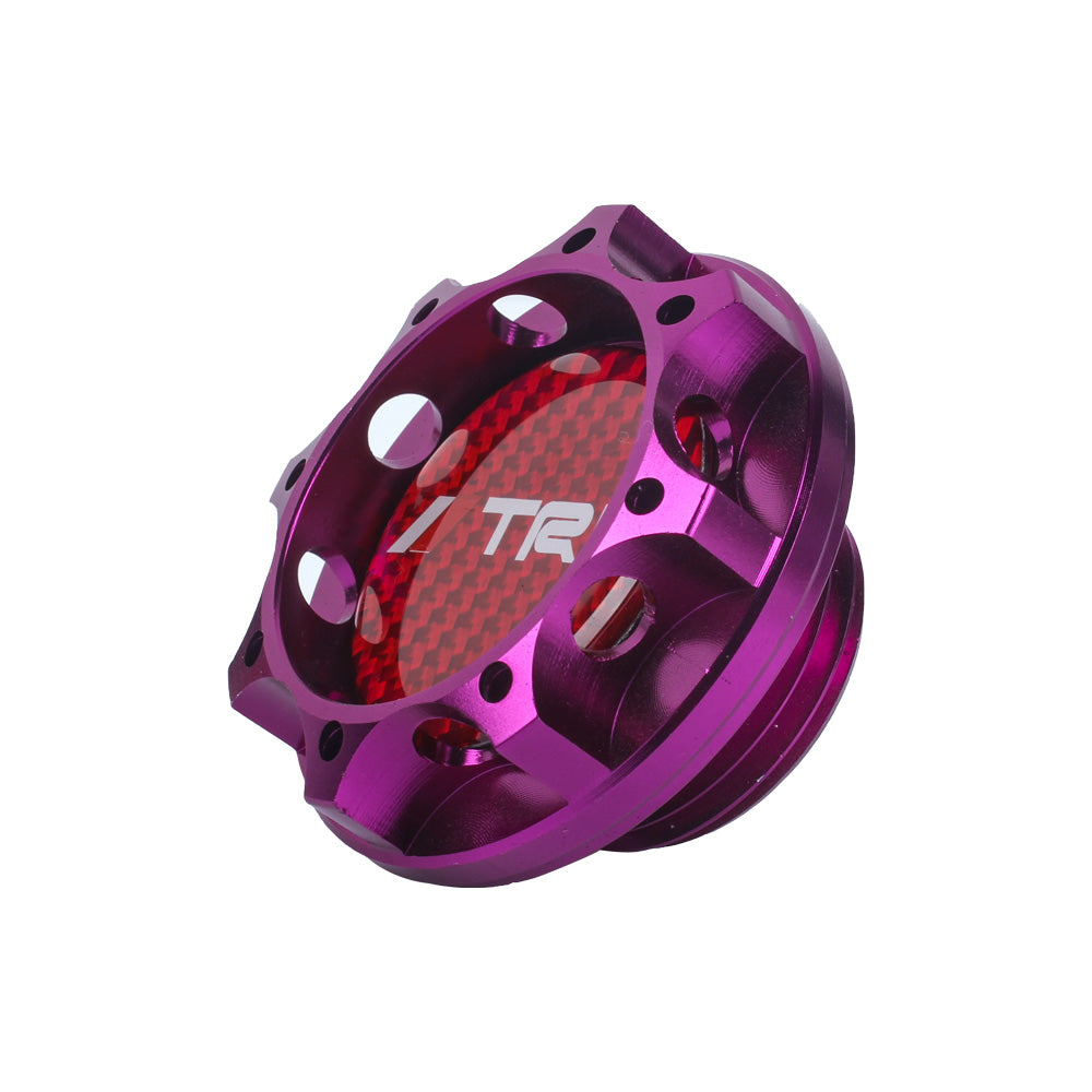 Brand New Toyota TRD Real Carbon Fiber Sticker ALUMNIUM Purple Billet Engine Oil FILLER Cap Toyota