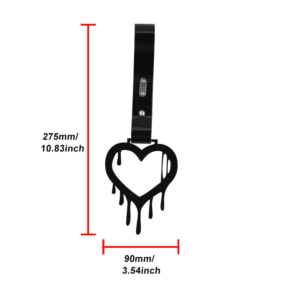 Brand New Drip Heart Black JDM TSURIKAWA Ring Subway Train Bus Handle Black Strap Charm Drift