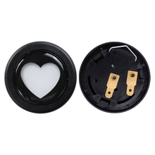 Load image into Gallery viewer, Brand New Universal Black Heart Shape Car Horn Button Black Steering Wheel Center Cap