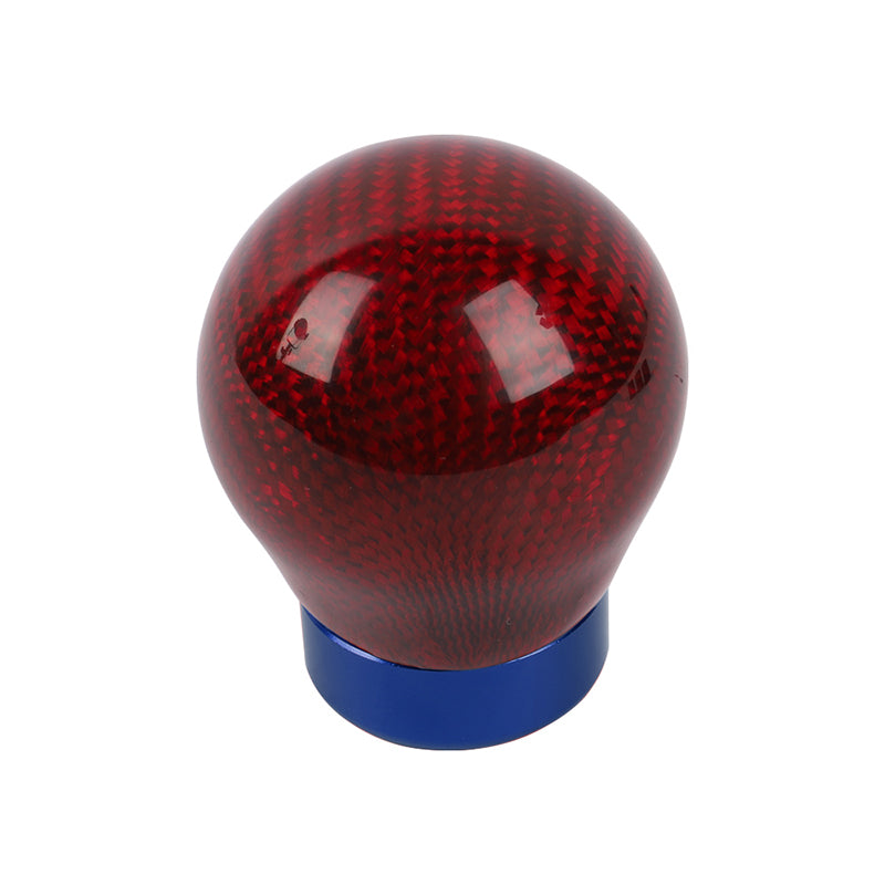 Brand New Universal Real Carbon Fiber Red Round Ball Manual Car Racing Gear Shift Knob Shifter M12 M10 M8