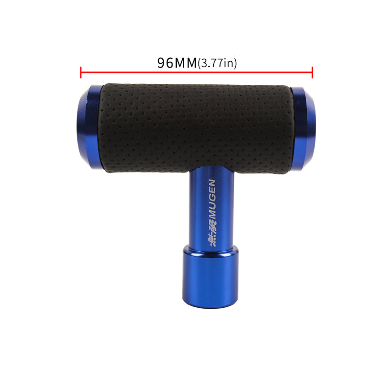 Brand New Universal MUGEN BLUE Aircraft Joystick Aluminum Leather Car Gear Shift Knob Shifter Lever Head M8 M10 M12