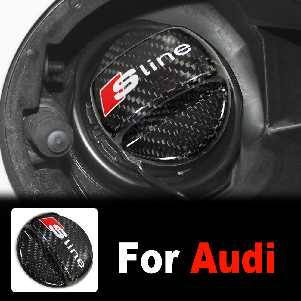 BRAND NEW UNIVERSAL SLINE Real Carbon Fiber Gas Fuel Cap Cover For Audi