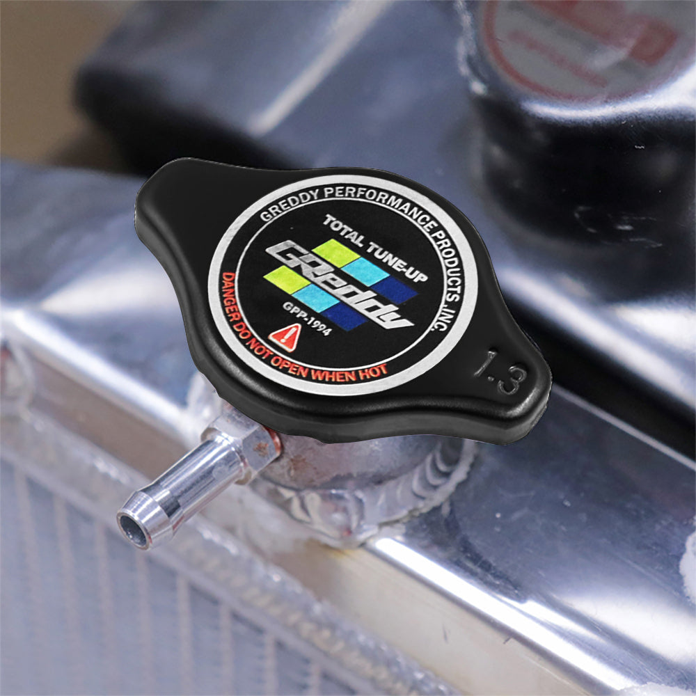 Brand New JDM 1.3bar 9mm Greddy Racing Black Racing Cap High Pressure Radiator Cap For Universal