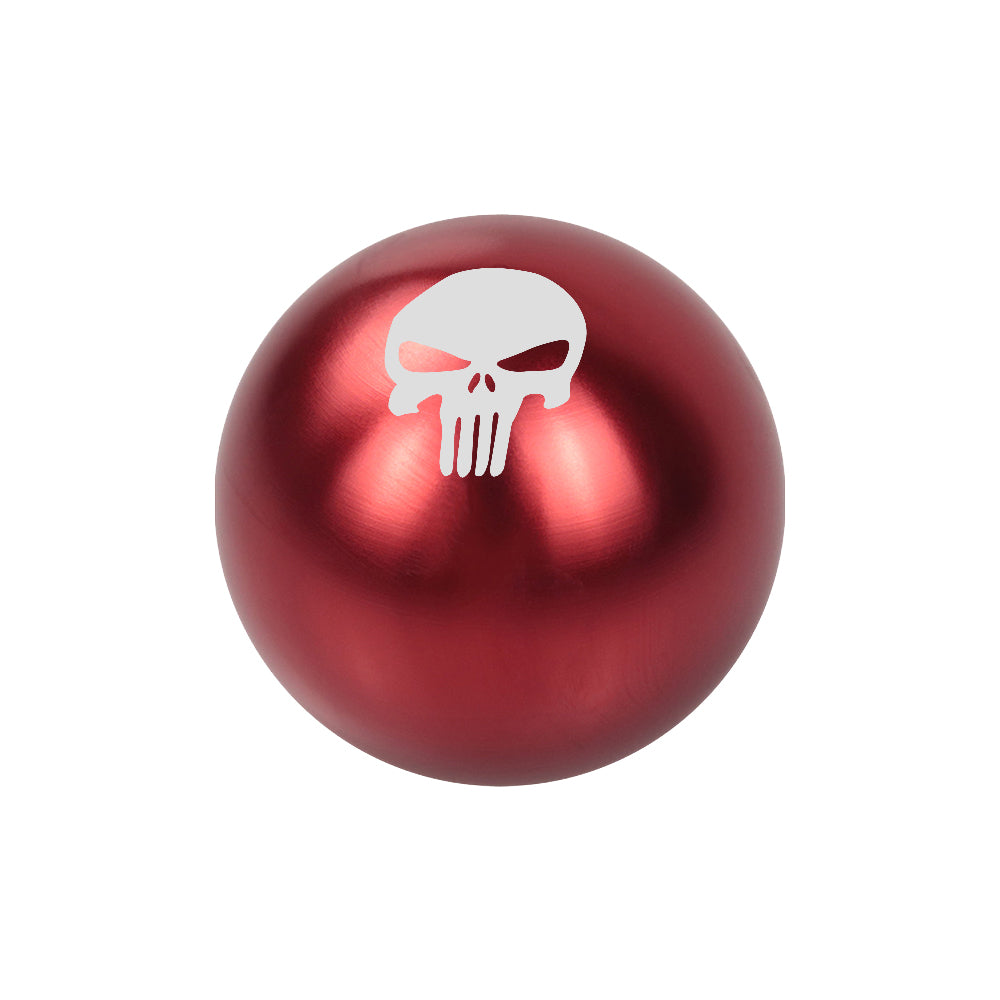 BRAND NEW UNIVERSAL JDM THE PUNISHER Aluminum Red Round Ball Manual Gear Stick Shift Knob M8 M10 M12