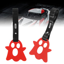 Load image into Gallery viewer, Brand New Ghost Shaped Red JDM TSURIKAWA Ring Subway Train Bus Handle Black Strap Charm Drift