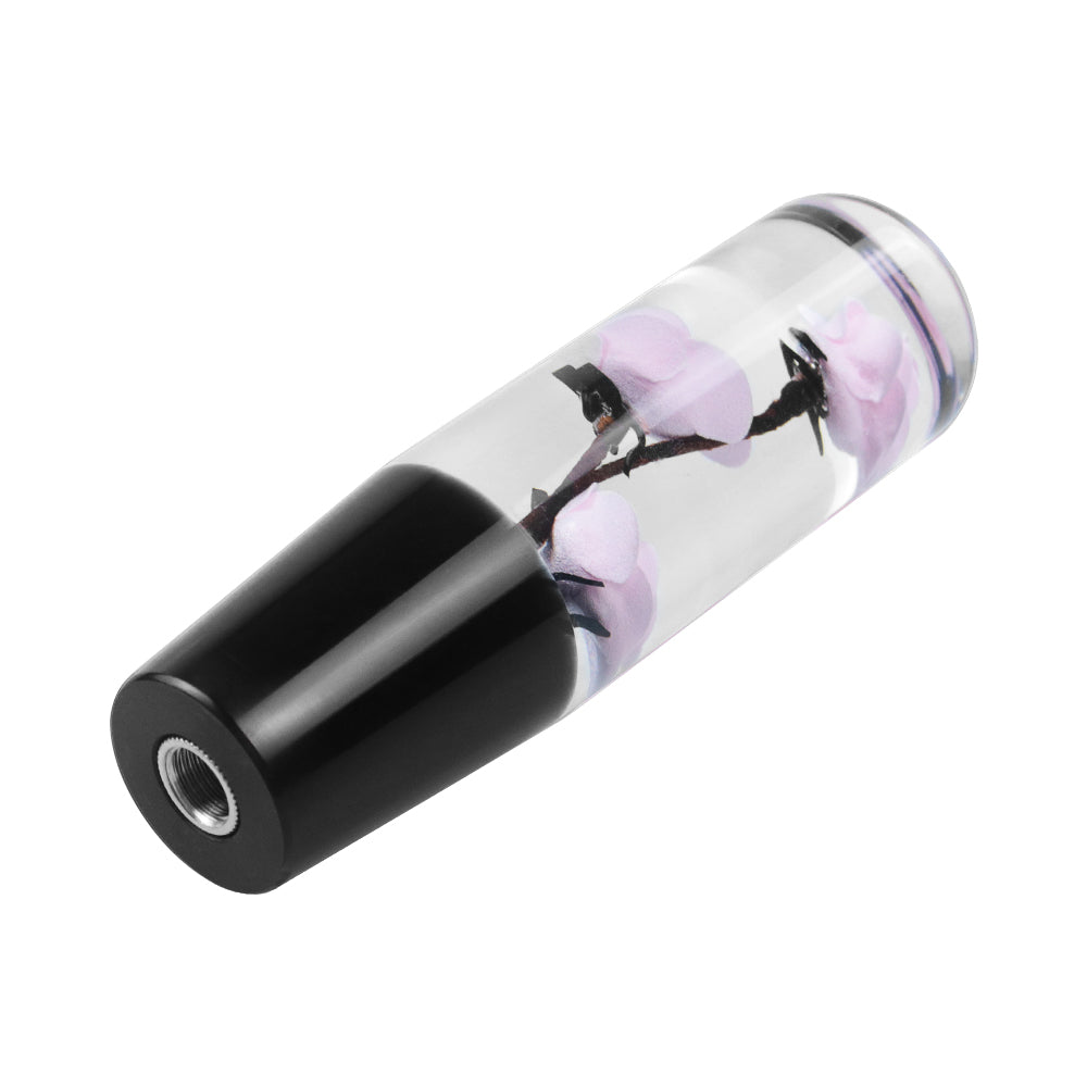 Brand New 1PCS Universal 15CM JDM Clear Pink Rose Flowers Manual Car Black Base Racing Stick Shift Knob M8 M10 M12