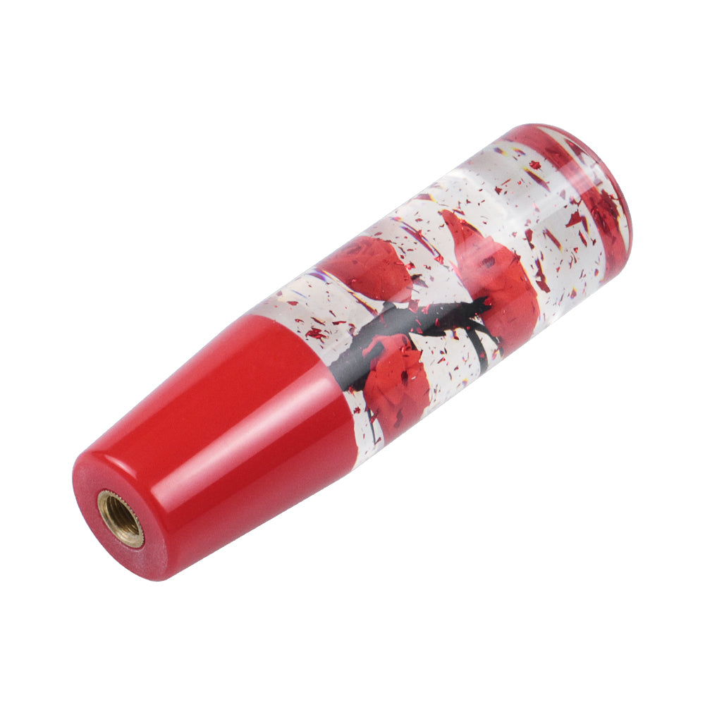 Brand New Universal 150mm Sakura Red Glitter Rose Flowers Manual Car Gear Stick Shift Knob M8 M10 M12