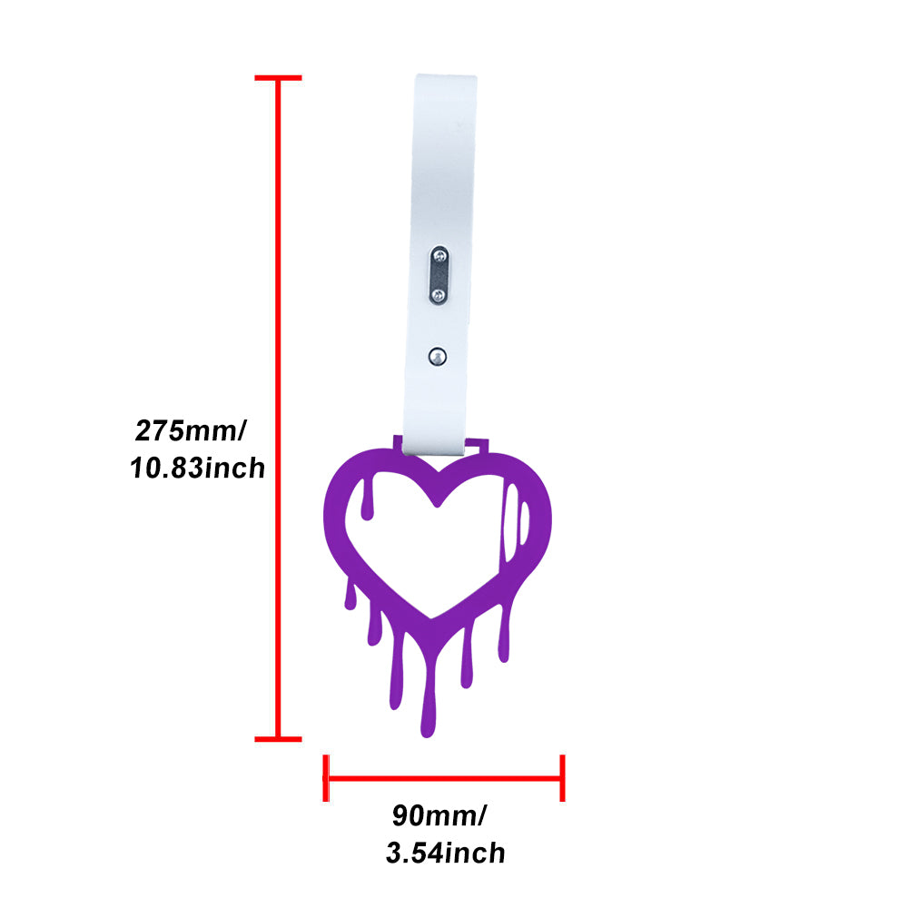 Brand New Drip Heart Purple JDM TSURIKAWA Ring Subway Train Bus Handle White Strap Charm Drift