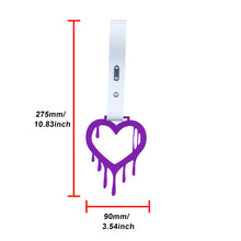 Load image into Gallery viewer, Brand New Drip Heart Purple JDM TSURIKAWA Ring Subway Train Bus Handle White Strap Charm Drift