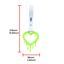 Load image into Gallery viewer, Brand New Drip Heart Green JDM TSURIKAWA Ring Subway Train Bus Handle White Strap Charm Drift