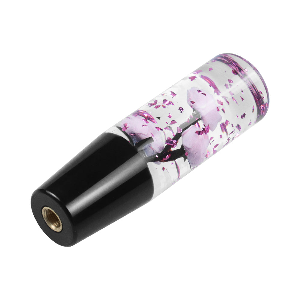 Brand New Universal 150mm Sakura Light Pink Glitter Rose Flowers Manual Car Gear Stick Shift Knob M8 M10 M12