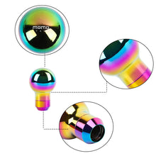 Load image into Gallery viewer, BRAND NEW UNIVERSAL MOMO Racing Universal Neo Chrome Aluminum Round Shift Knob Lever Knob M8 M10 M12