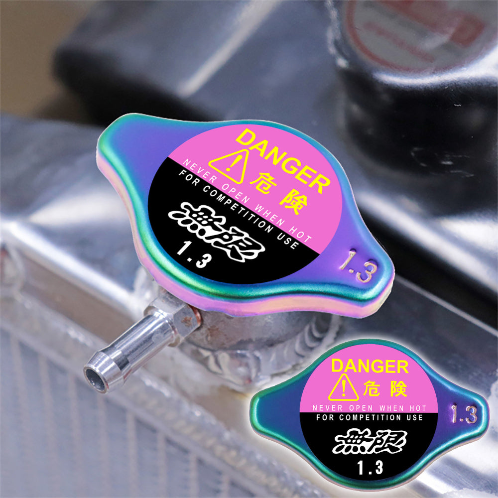 Brand New JDM 1.3bar 9mm Mugen Neo Chrome Racing Cap High Pressure Radiator Cap For Universal