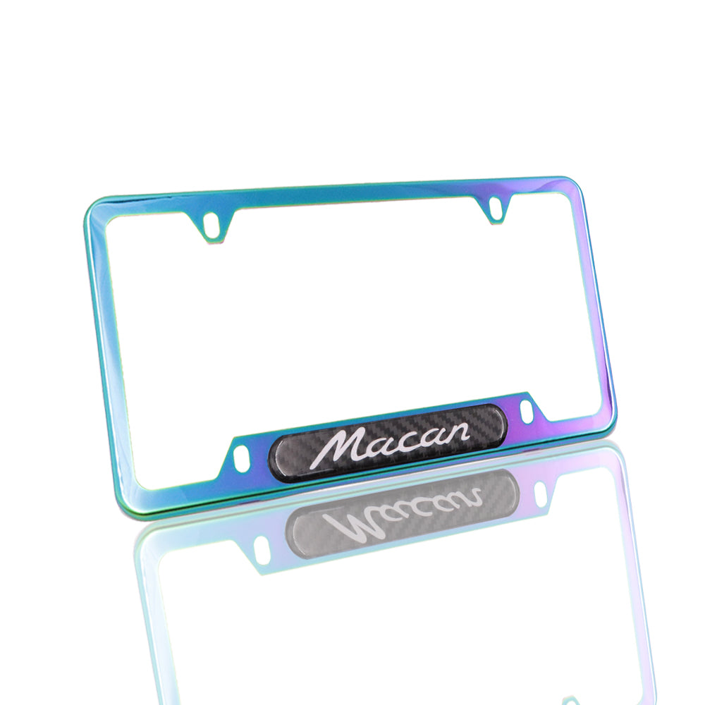 Brand New Universal 1PCS Porsche Macan Neo Chrome Metal License Plate Frame