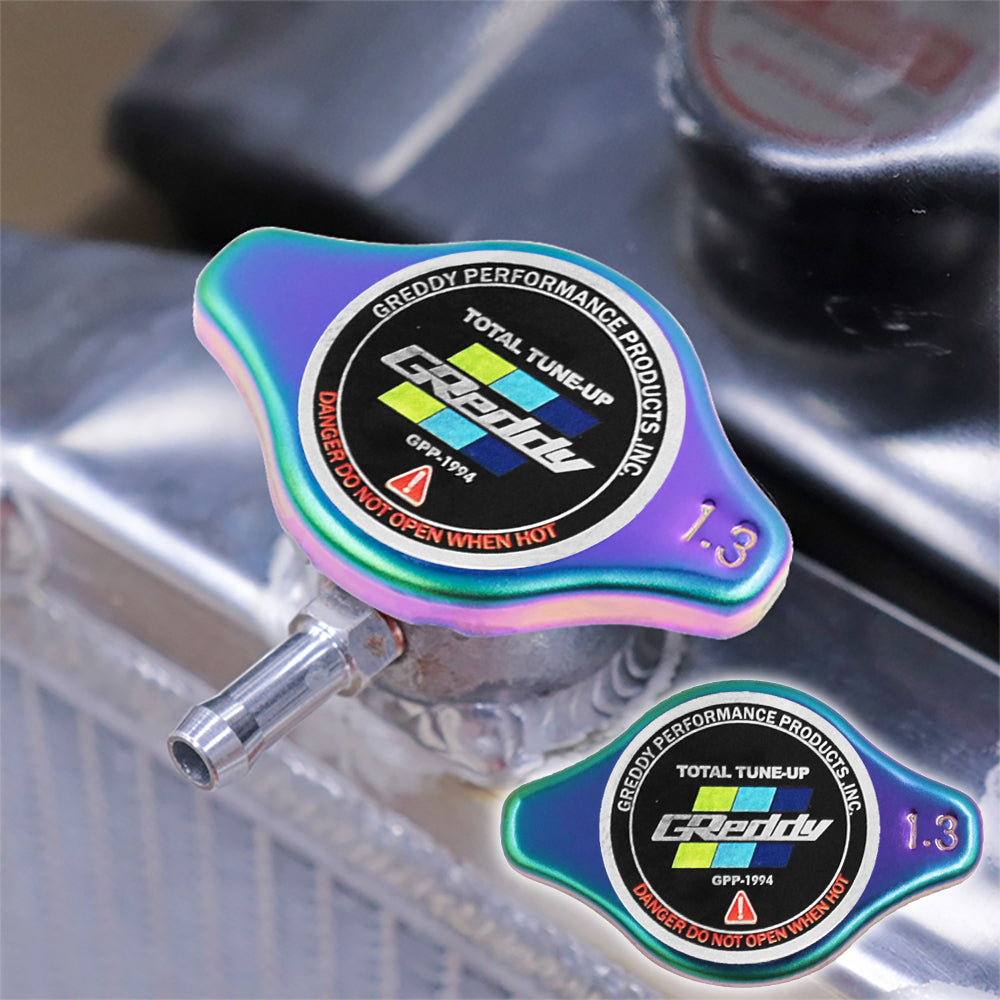 Brand New JDM 1.3bar 9mm Greddy Racing Neo Chrome Racing Cap High Pressure Radiator Cap For Universal