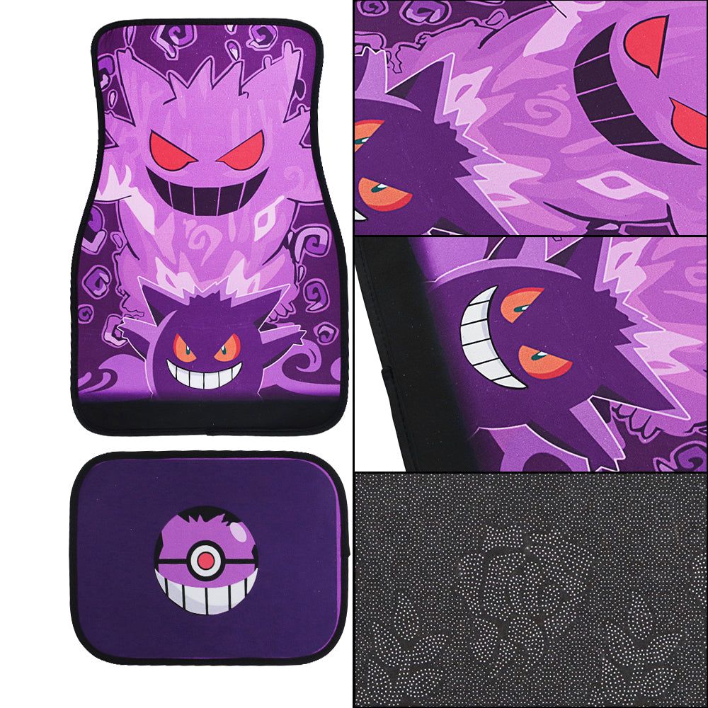 Brand New 4PCS UNIVERSAL POKEMON GENGAR Fabric Car Floor Mats Interior Carpets