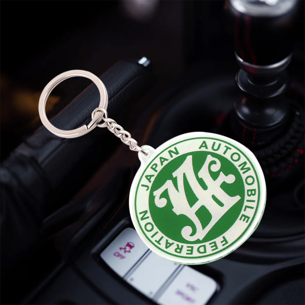 BRAND NEW GREEN JAF JAPAN AUTOMOBILE FEDERATION KEYCHAIN JDM Racing Car Styling Keychain Drift Key Phone Holder