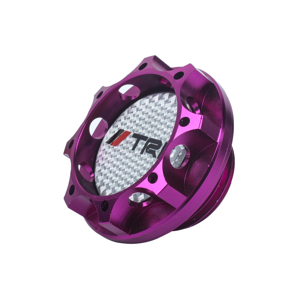 Brand New Toyota TRD Real Carbon Fiber Sticker ALUMNIUM Purple Billet Engine Oil FILLER Cap Toyota