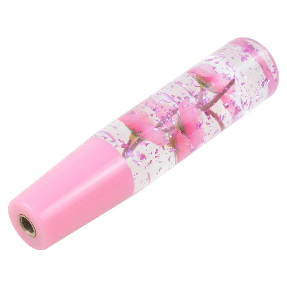 Brand New Universal 200mm Sakura Pink Glitter Rose Flowers Manual Car Gear Stick Shift Knob M8 M10 M12