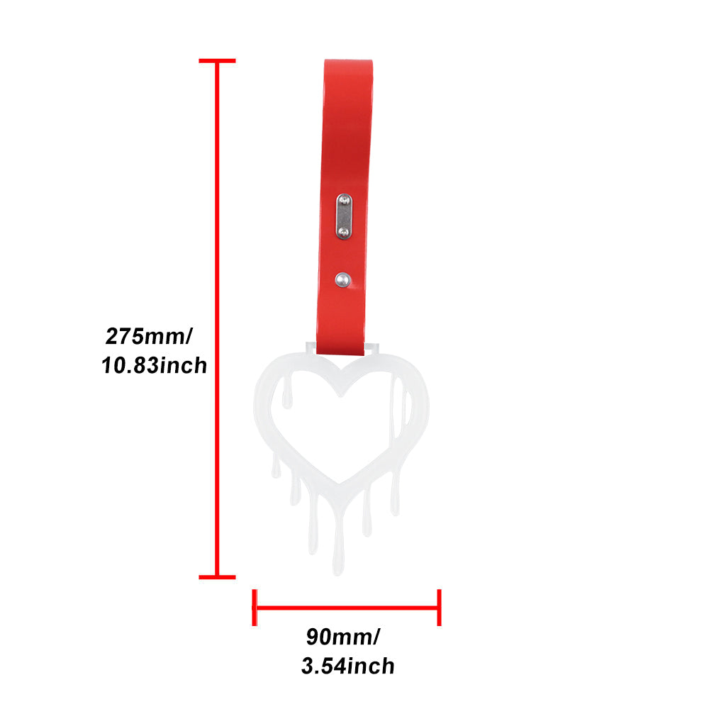 Brand New Drip Heart White JDM TSURIKAWA Ring Subway Train Bus Handle Red Strap Charm Drift