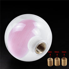 Load image into Gallery viewer, Brand New Universal Round Ball Heart Pink Crystal Clear Manual Gear Shift Knob Shifter M8 M10 M12