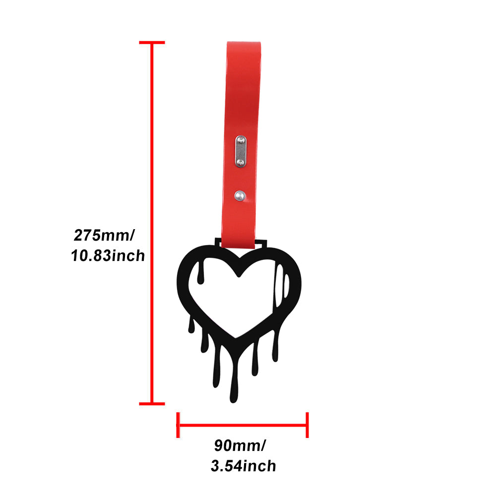 Brand New Drip Heart Black JDM TSURIKAWA Ring Subway Train Bus Handle Red Strap Charm Drift