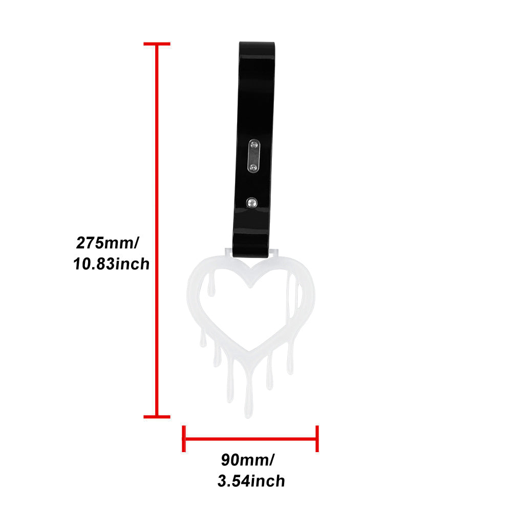 Brand New Drip Heart White JDM TSURIKAWA Ring Subway Train Bus Handle Black Strap Charm Drift