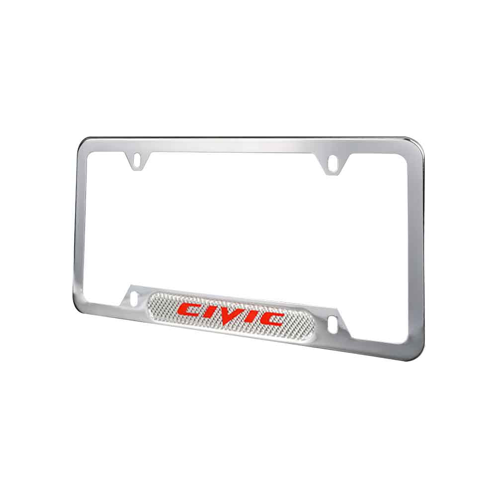 Brand New Universal 1PCS HONDA CIVIC Chrome Metal License Plate Frame