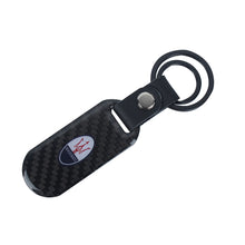 Load image into Gallery viewer, Brand New Universal 100% Real Carbon Fiber Keychain Key Ring For Maserati