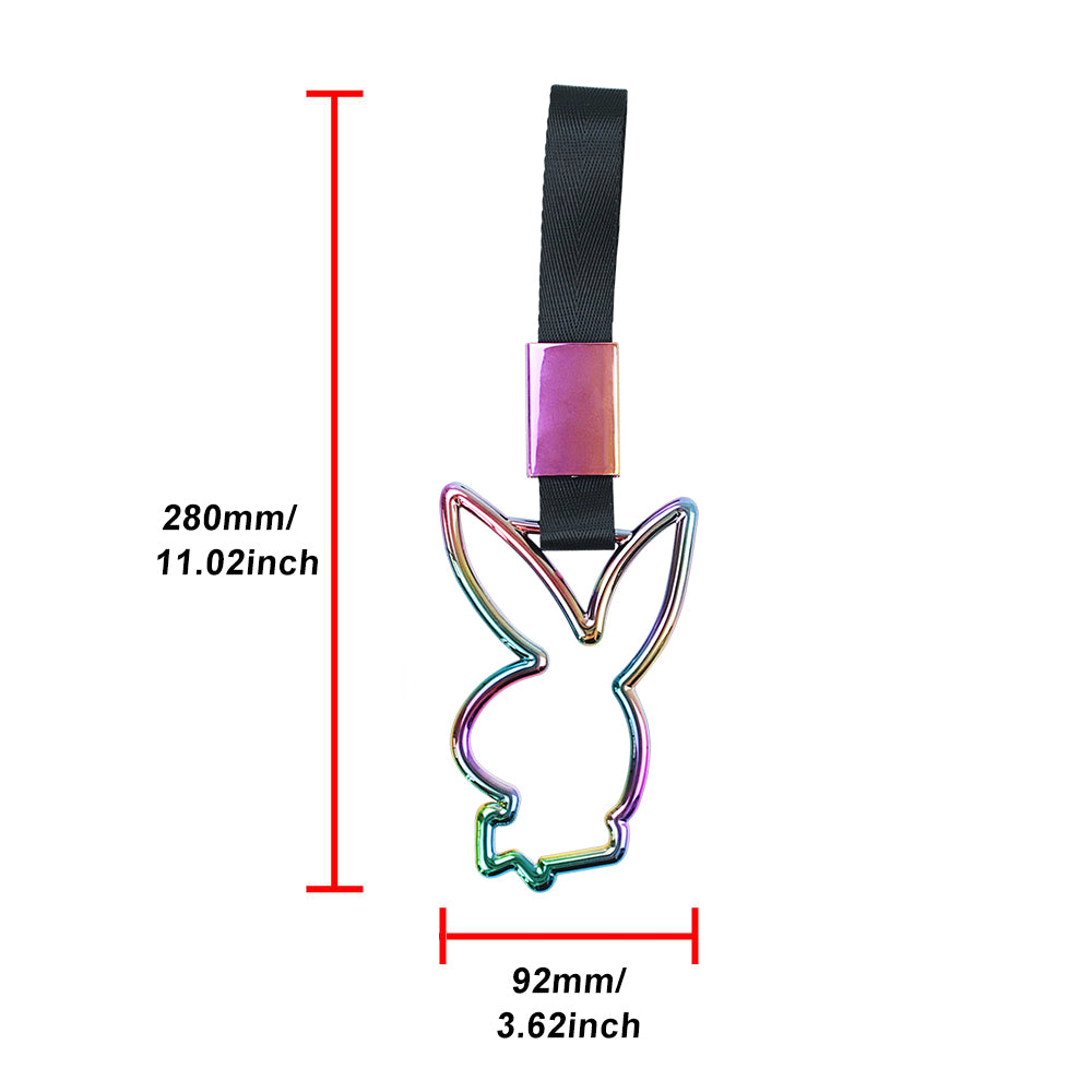 Brand New Playboy Bunny Shaped Handle Black JDM TSURIKAWA Ring Subway Train Bus Black Handle Strap Charm Drift