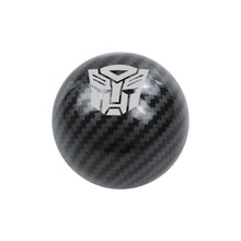 Load image into Gallery viewer, BRAND NEW UNIVERSAL JDM AUTOBOT TRANSFORMERS Aluminum Carbon Fiber Style Round Ball Manual Gear Stick Shift Knob M8 M10 M12